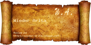 Wieder Arita névjegykártya